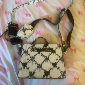 Steve Madden Black and White Crossbody Evelyn Bag